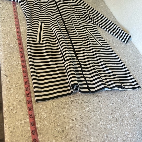 Cabi Byline Medium Black & White Full Zip LongLine Jacket - Picture 9 of 10